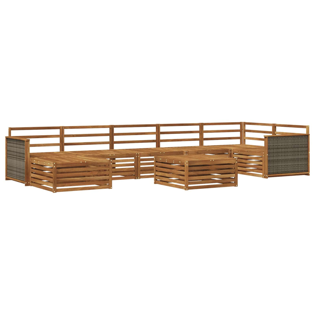 Udendørs sofagruppe 8 pcs Naturfarvet
