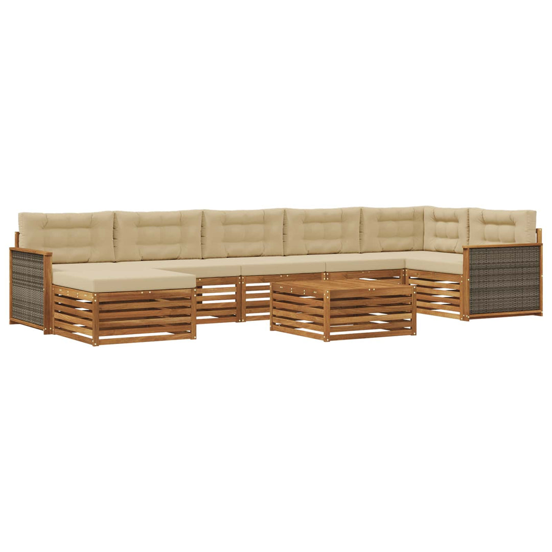 Udendørs sofagruppe 8 pcs Naturlig og Beige