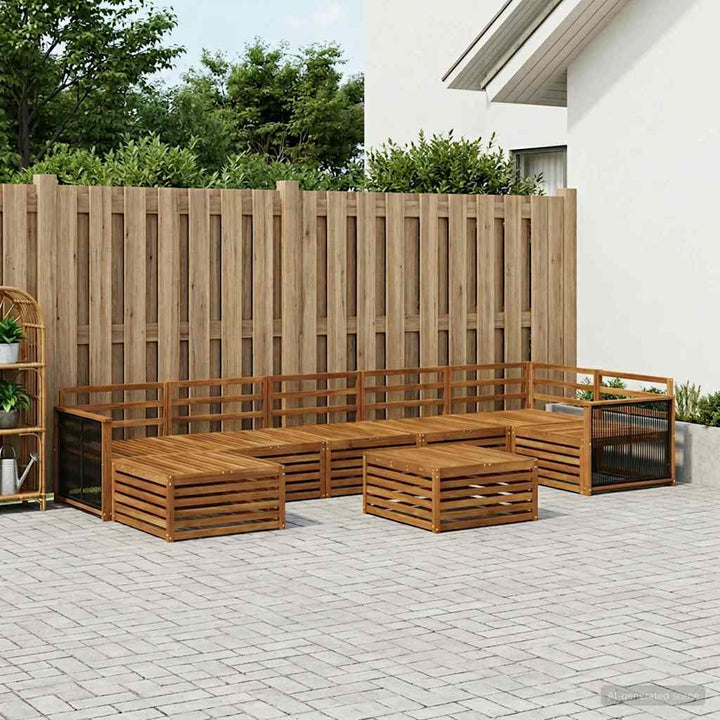 Udendørs sofagruppe 8 pcs Naturfarvet