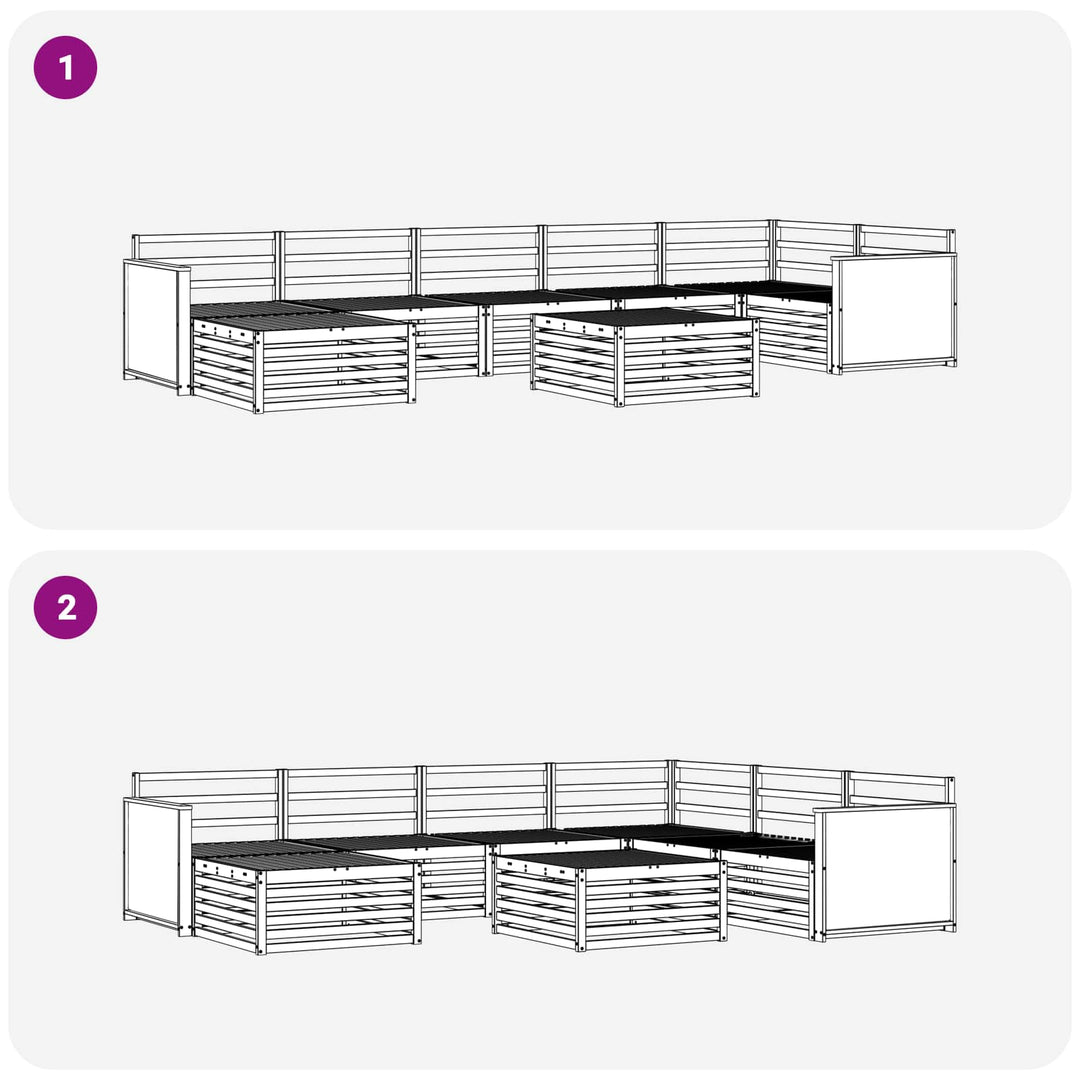 Udendørs sofagruppe 8 pcs Naturfarvet