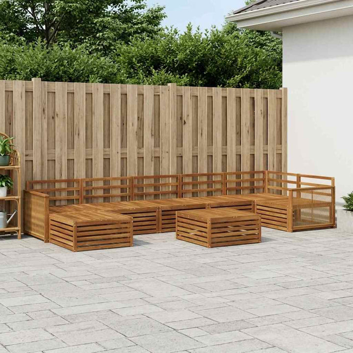 Udendørs sofagruppe 8 pcs Naturfarvet