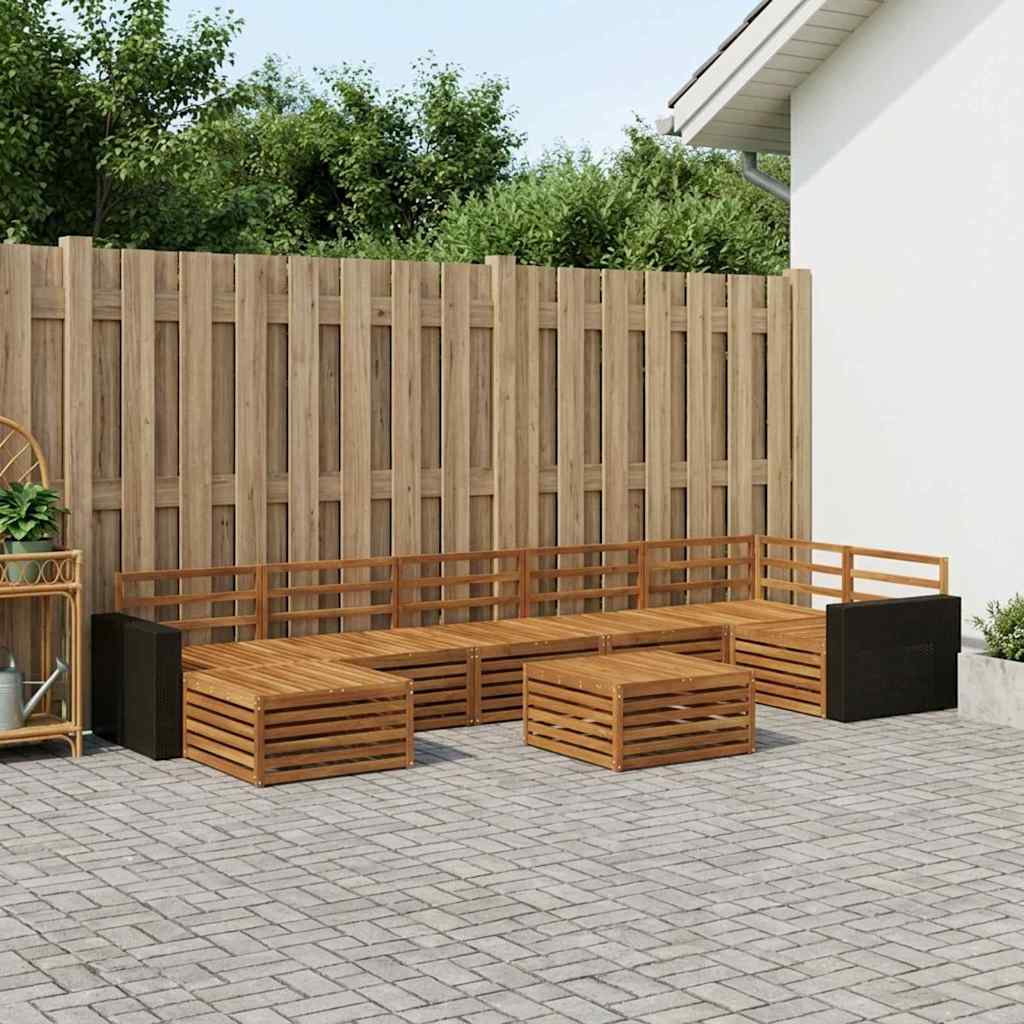 Udendørs sofagruppe 8 pcs Naturfarvet