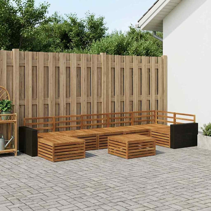Udendørs sofagruppe 8 pcs Naturfarvet