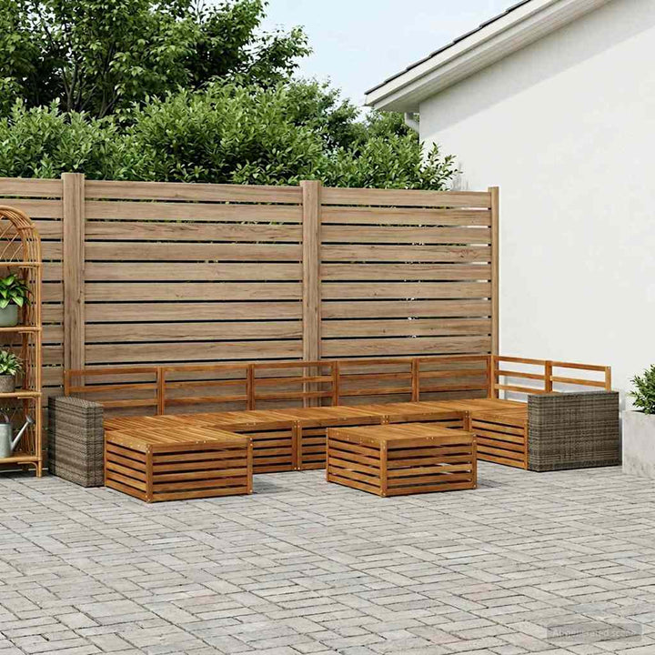 Udendørs sofagruppe 8 pcs Naturfarvet