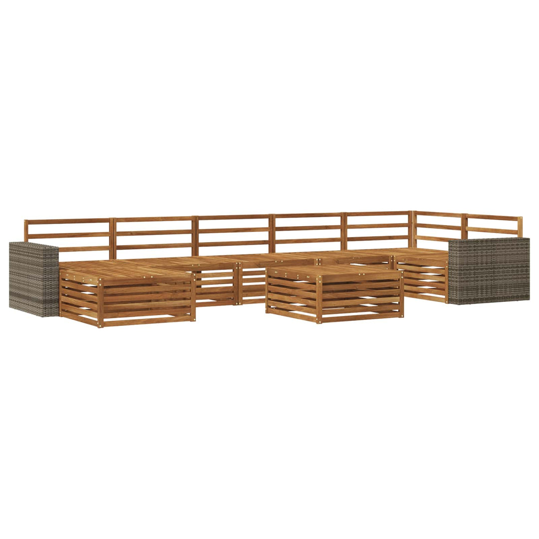 Udendørs sofagruppe 8 pcs Naturfarvet