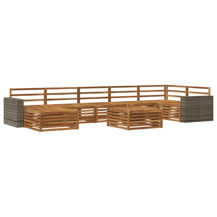 Udendørs sofagruppe 8 pcs Naturfarvet