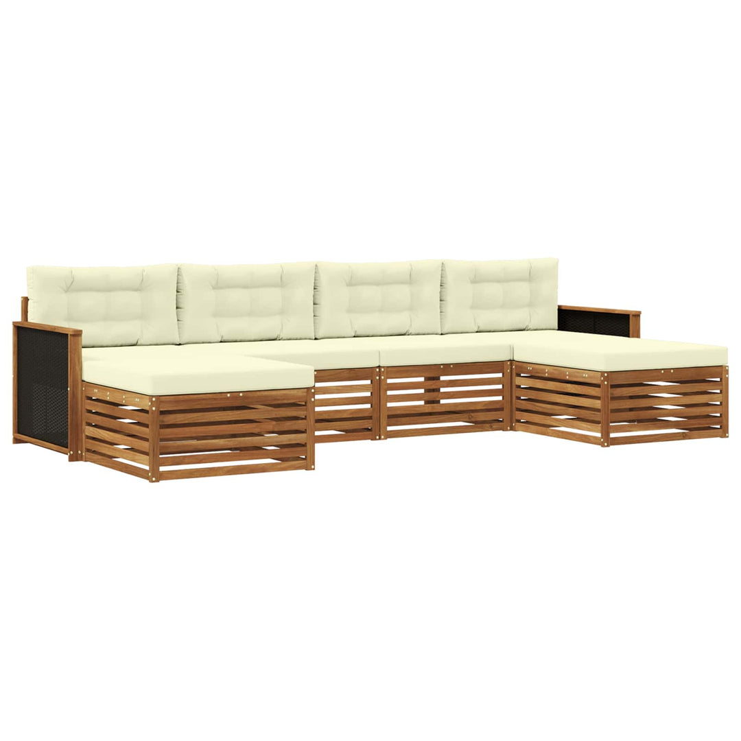 Sofasæt med pude 6 pcs Massivt Akacietræ