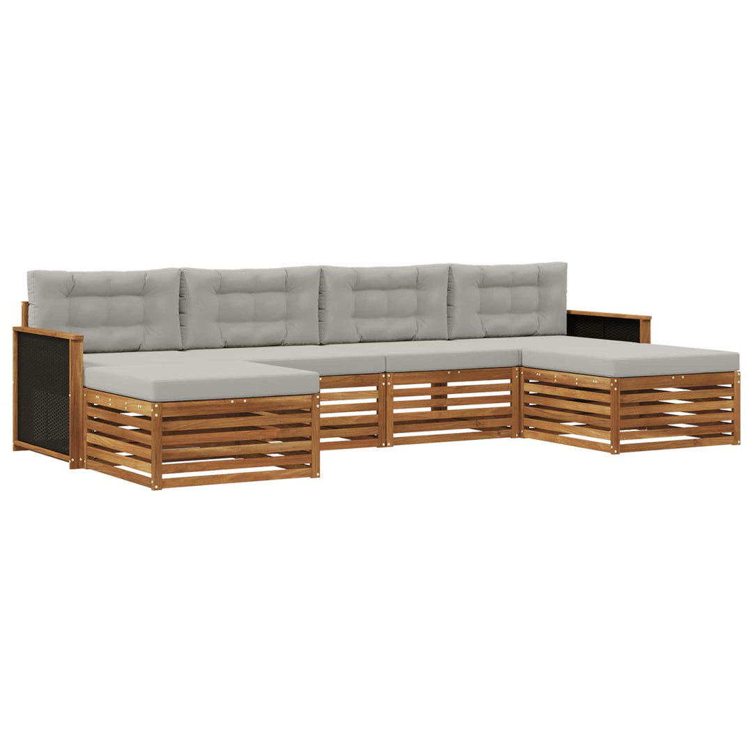 Sofasæt med pude 6 pcs Massivt Akacietræ