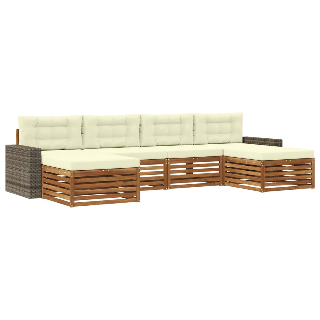 Sofasæt med pude 6 pcs Massivt Akacietræ