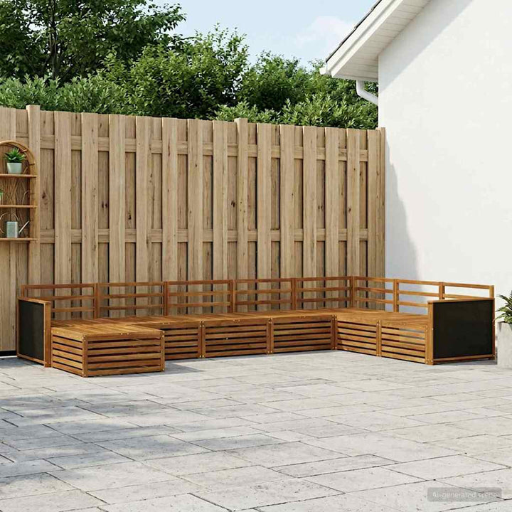Udendørs sofagruppe 8 pcs Naturfarvet