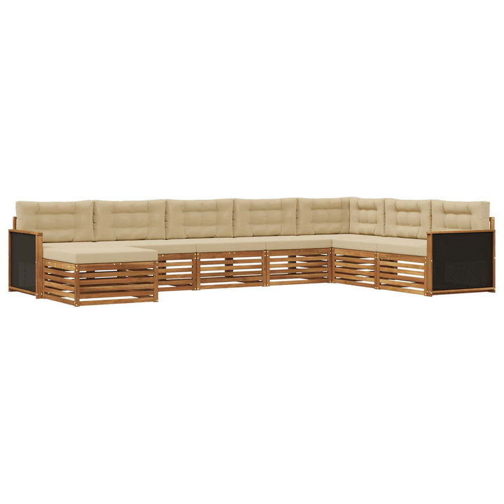 Udendørs sofagruppe med pude 8 pcs Naturlig og Beige