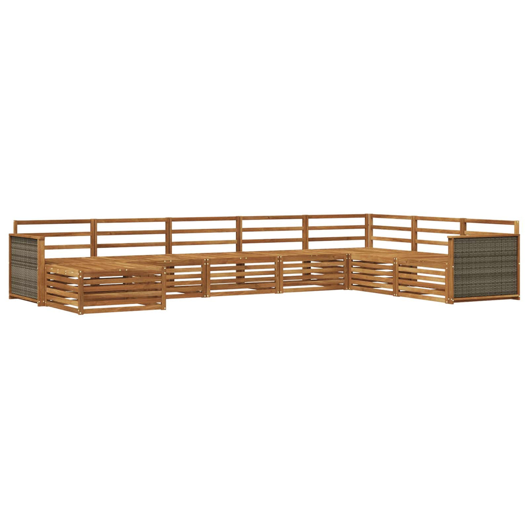 Udendørs sofagruppe 8 pcs Naturfarvet