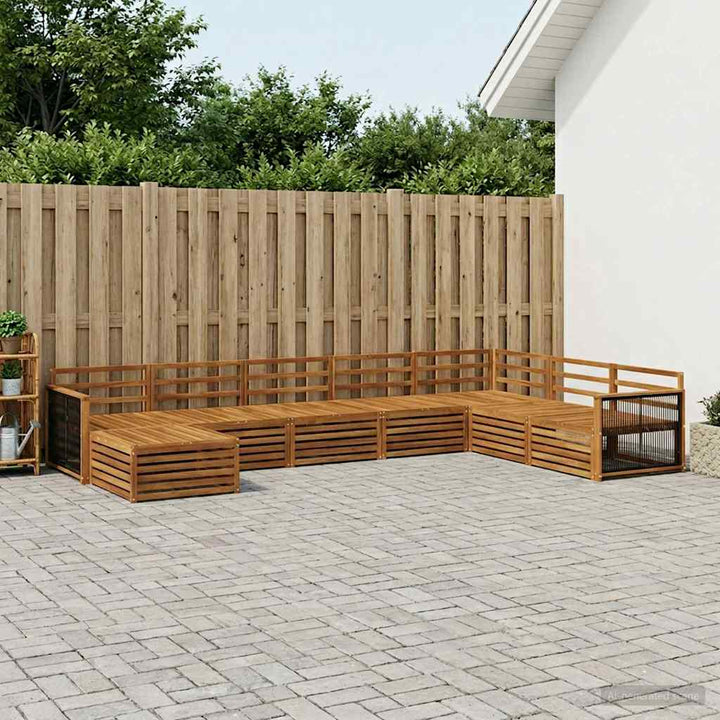 Udendørs sofagruppe 8 pcs Naturfarvet