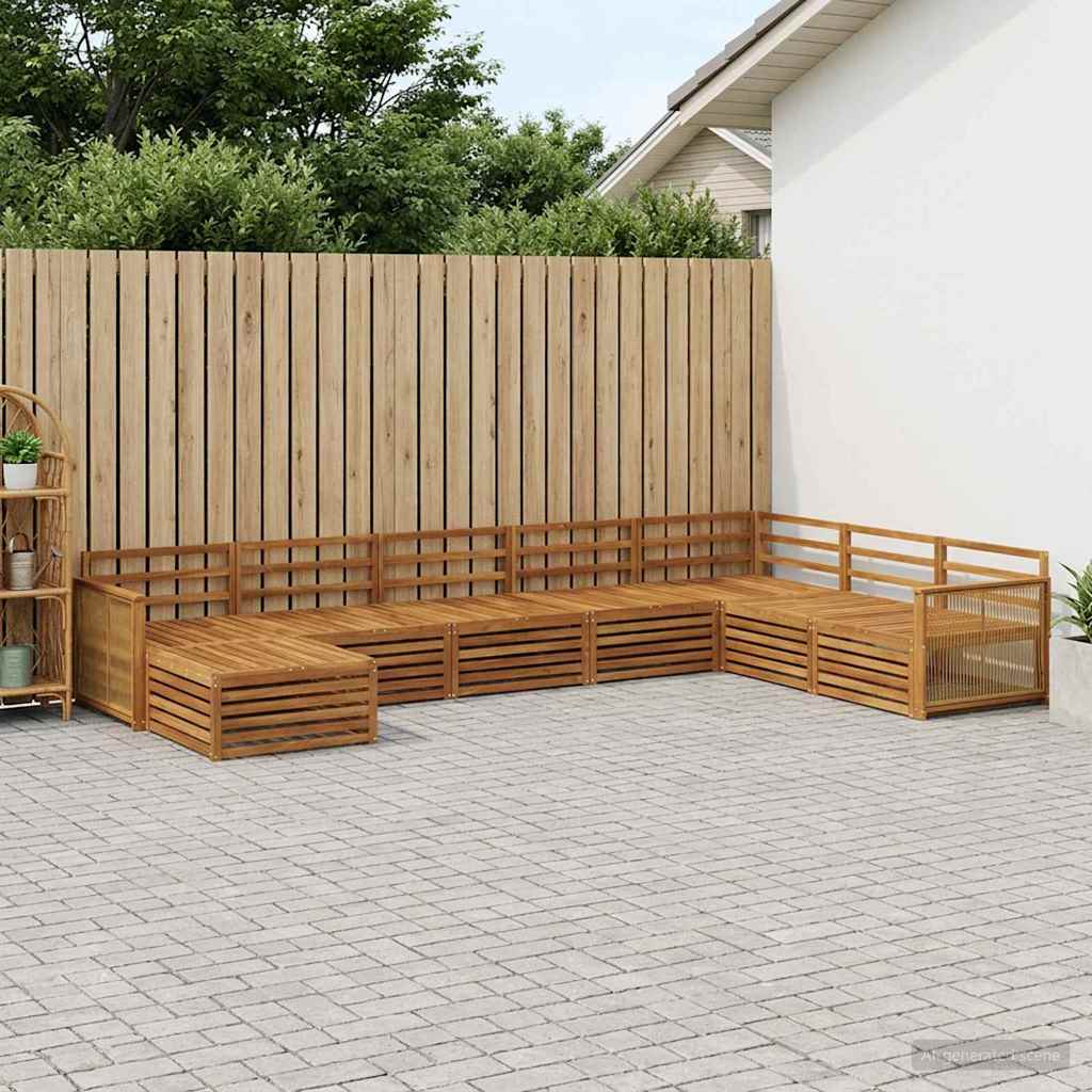 Udendørs sofagruppe 8 pcs Naturfarvet