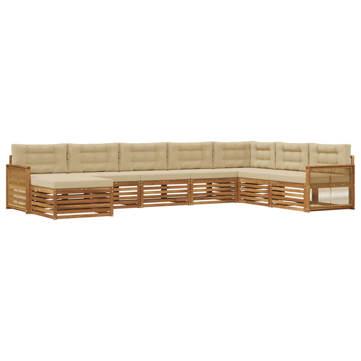 Udendørs sofagruppe med pude 8 pcs Naturlig og Beige