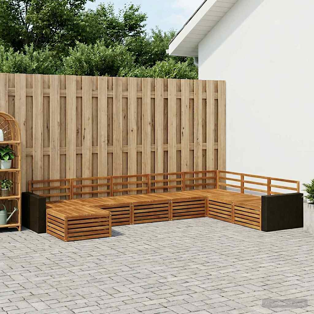Udendørs sofagruppe 8 pcs Naturfarvet
