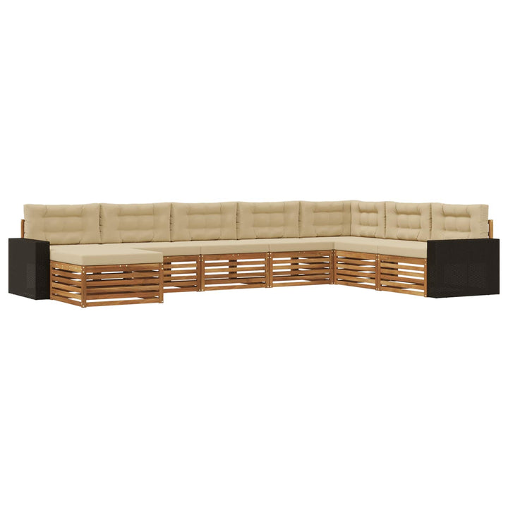 Udendørs sofagruppe med pude 8 pcs Naturlig og Beige
