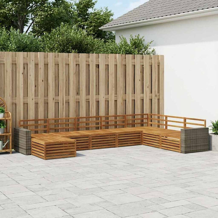 Udendørs sofagruppe 8 pcs Naturfarvet