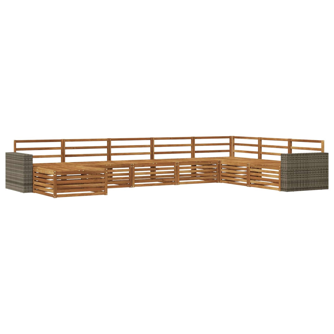 Udendørs sofagruppe 8 pcs Naturfarvet