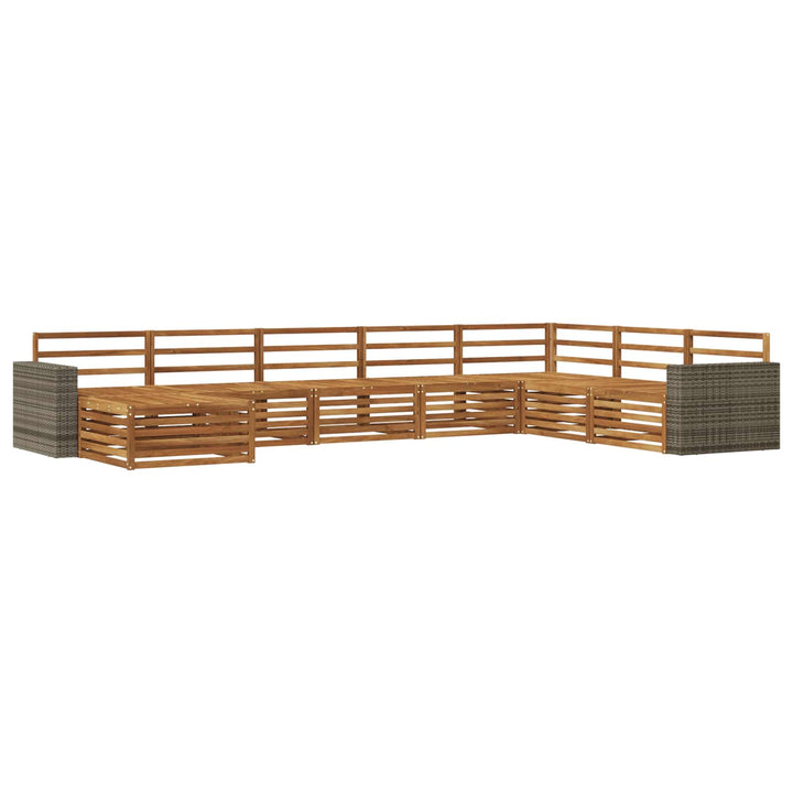Udendørs sofagruppe 8 pcs Naturfarvet