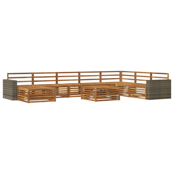 Udendørs sofagruppe 9 pcs Naturfarvet Massivt Akacietræ