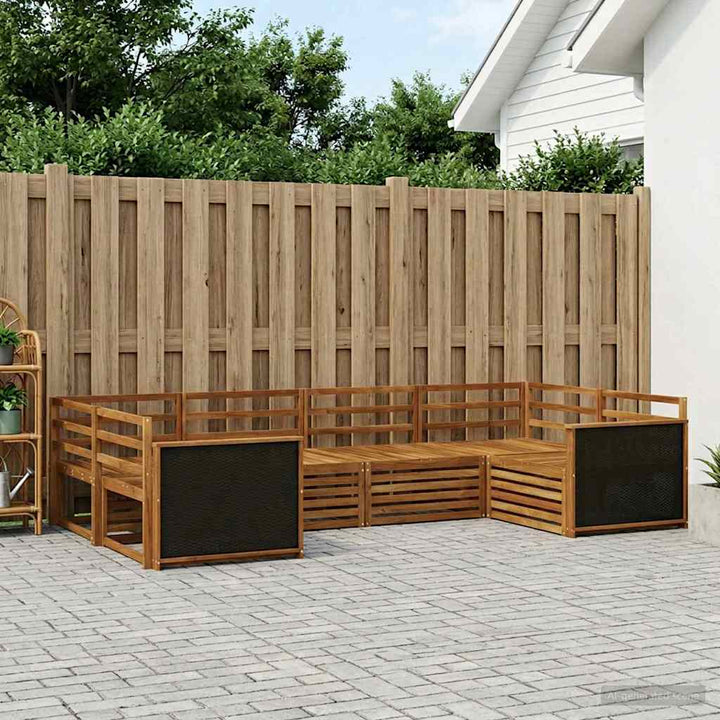 Udendørs sofagruppe 6 pcs Naturfarvet