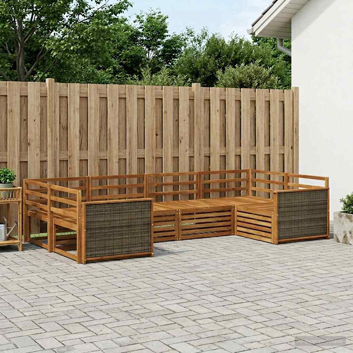 Udendørs sofagruppe 6 pcs Naturfarvet