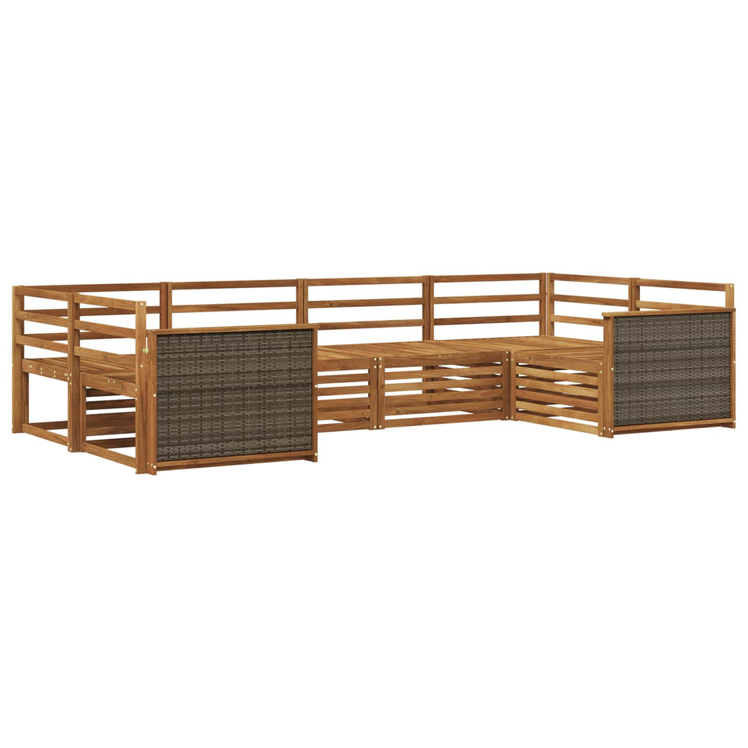 Udendørs sofagruppe 6 pcs Naturfarvet
