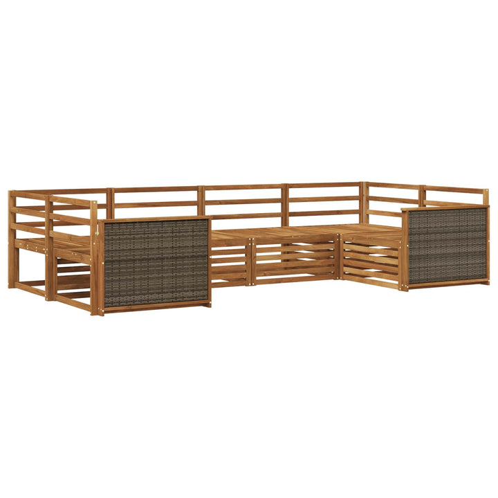 Udendørs sofagruppe 6 pcs Naturfarvet
