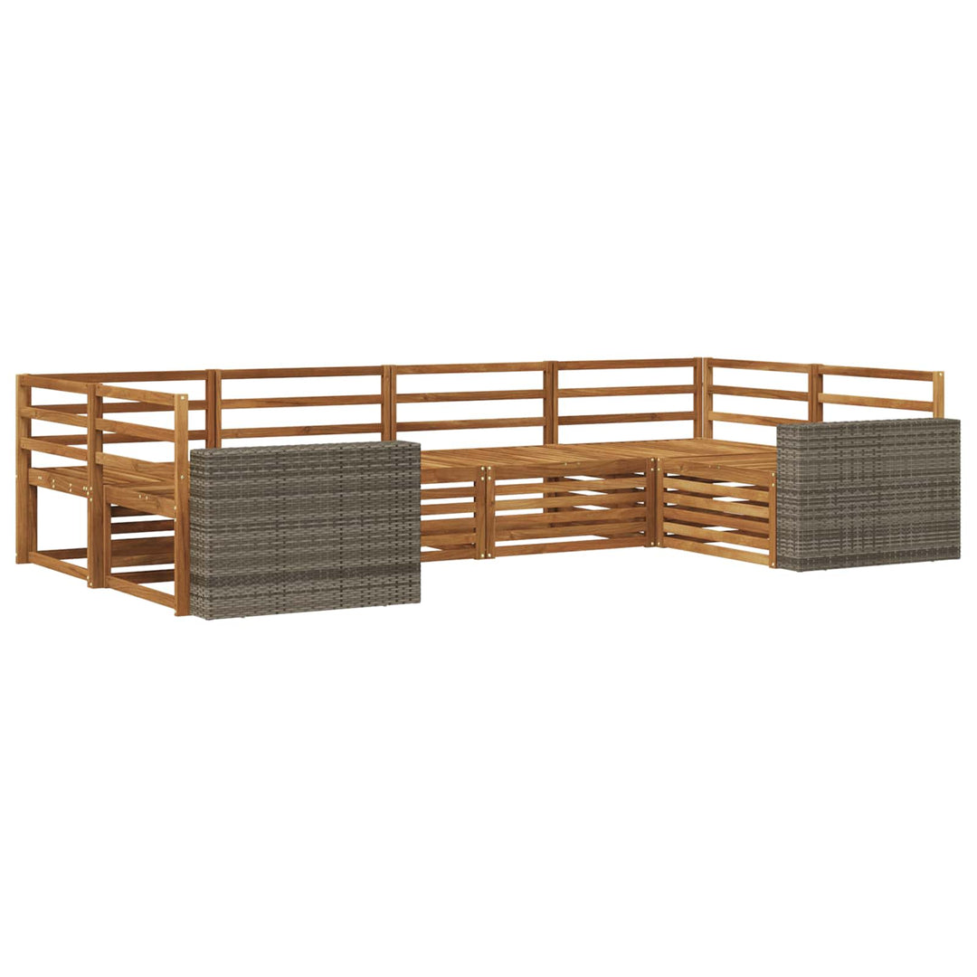 Udendørs sofagruppe 6 pcs Naturfarvet