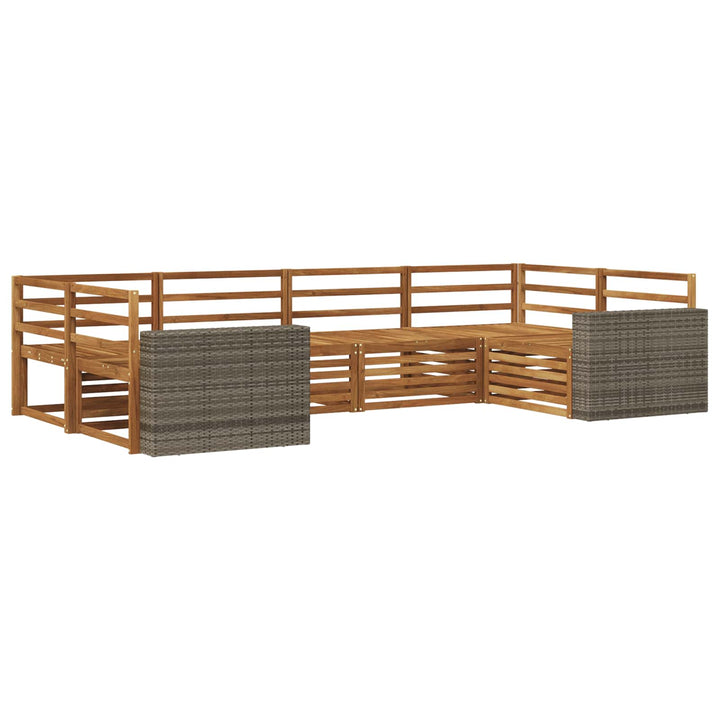 Udendørs sofagruppe 6 pcs Naturfarvet