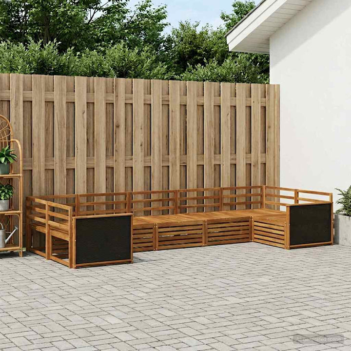 Udendørs sofagruppe 7 pcs Naturfarvet