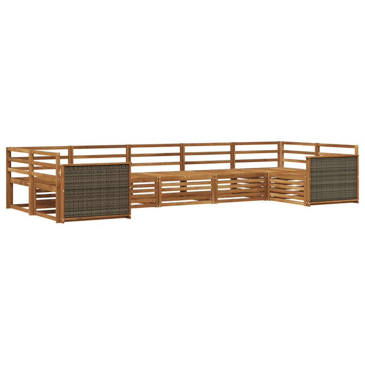 Udendørs sofagruppe 7 pcs Naturfarvet