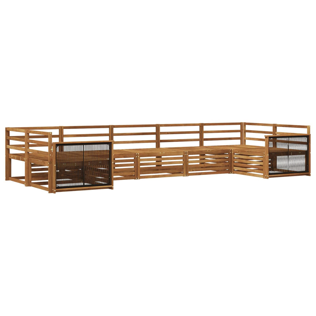 Udendørs sofagruppe 7 pcs Naturfarvet
