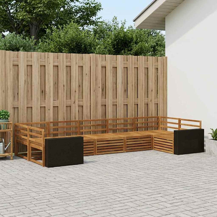 Udendørs sofagruppe 7 pcs Naturfarvet