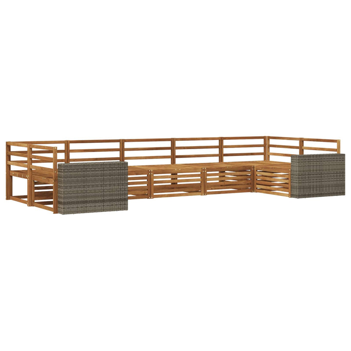 Udendørs sofagruppe 7 pcs Naturfarvet