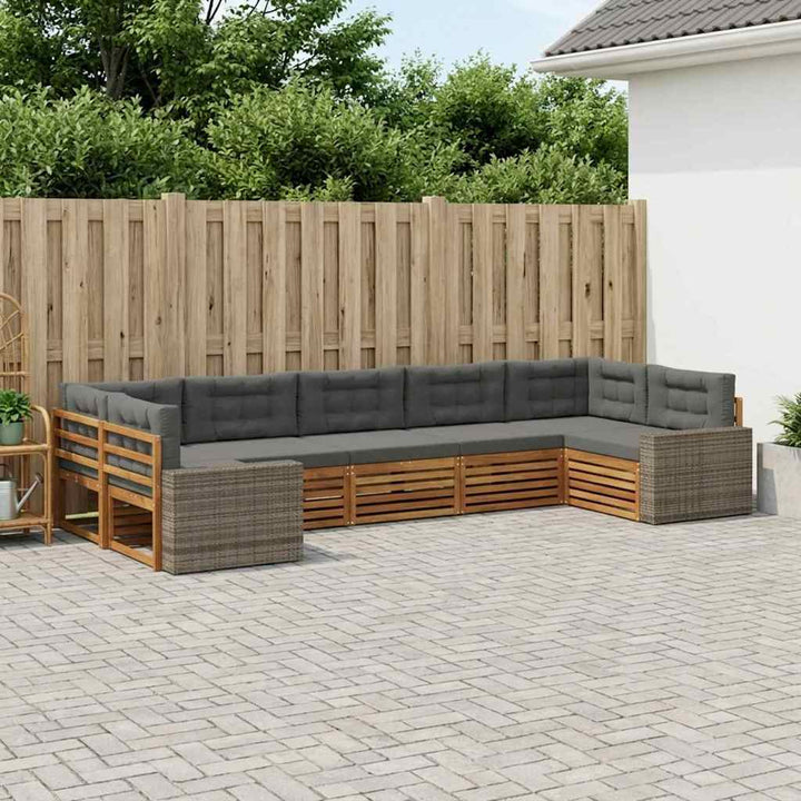 Udendørs sofagruppe 7 stk. Naturlig og Antracit