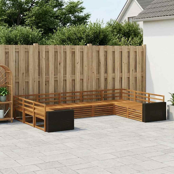 Udendørs sofagruppe 9 pcs Naturfarvet Massivt Akacietræ