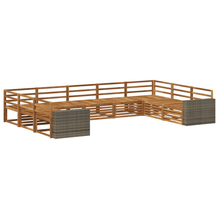 Udendørs sofagruppe 9 pcs Naturfarvet Massivt Akacietræ