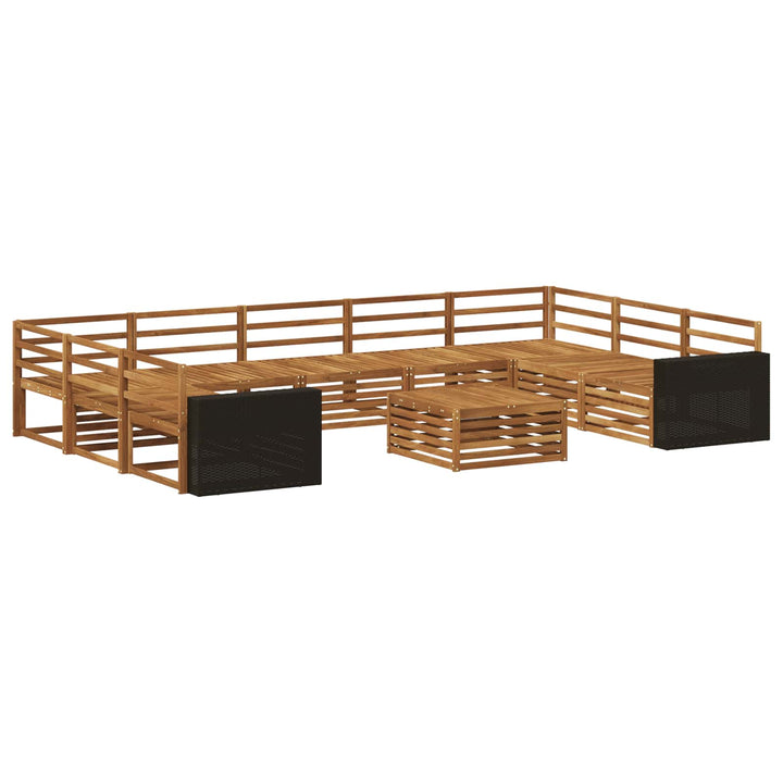 Udendørs sofagruppe 10 pcs Naturfarvet Massivt Akacietræ