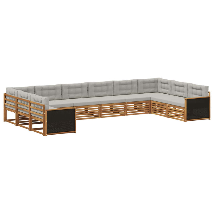 Sofasæt med pude 10 pcs Massivt Akacietræ