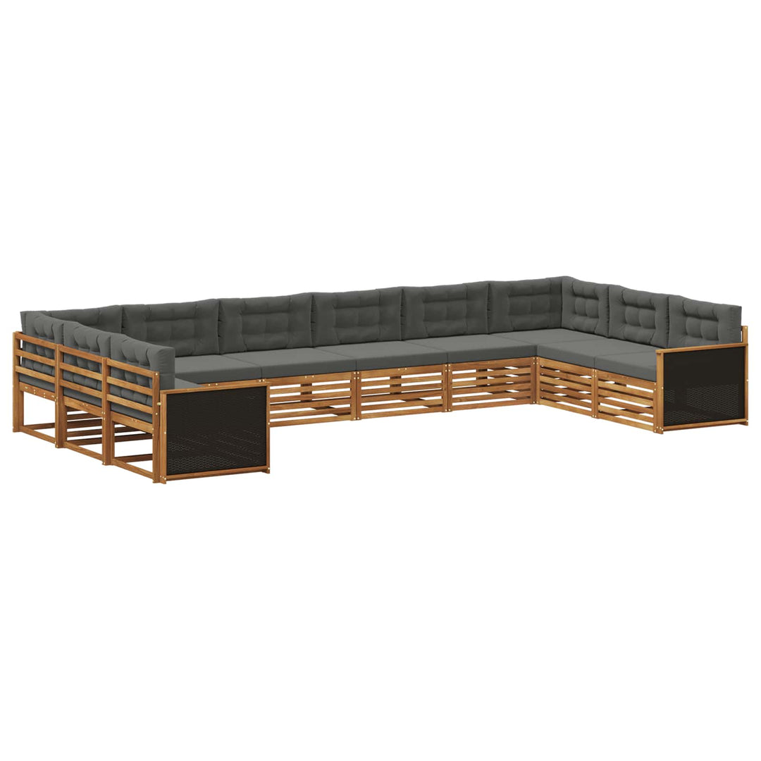 Sofasæt med pude 10 pcs Massivt Akacietræ