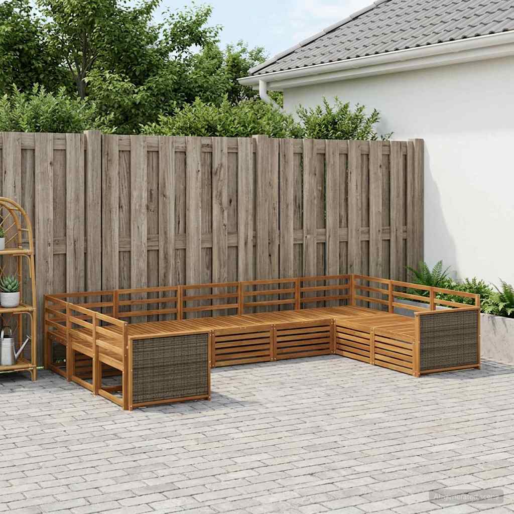 Sofasæt 10 pcs Massivt Akacietræ