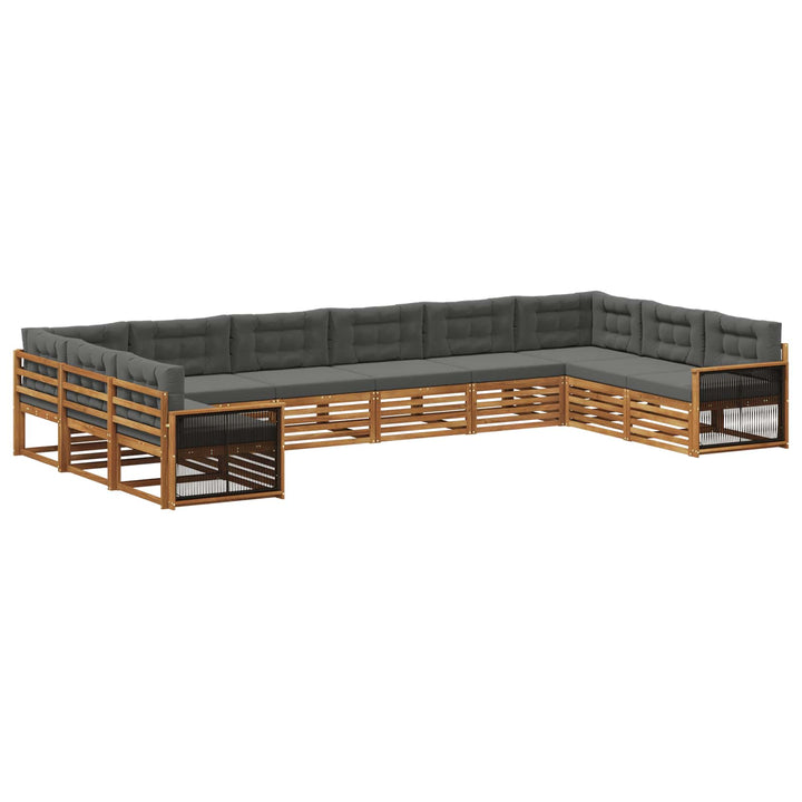 Sofasæt med pude 10 pcs Massivt Akacietræ