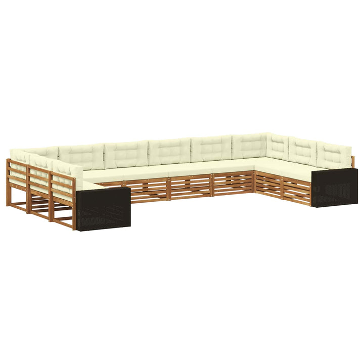 Sofasæt med pude 10 pcs Massivt Akacietræ