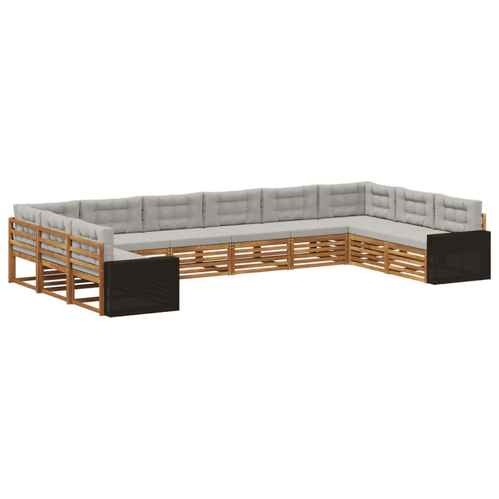Sofasæt med pude 10 pcs Massivt Akacietræ