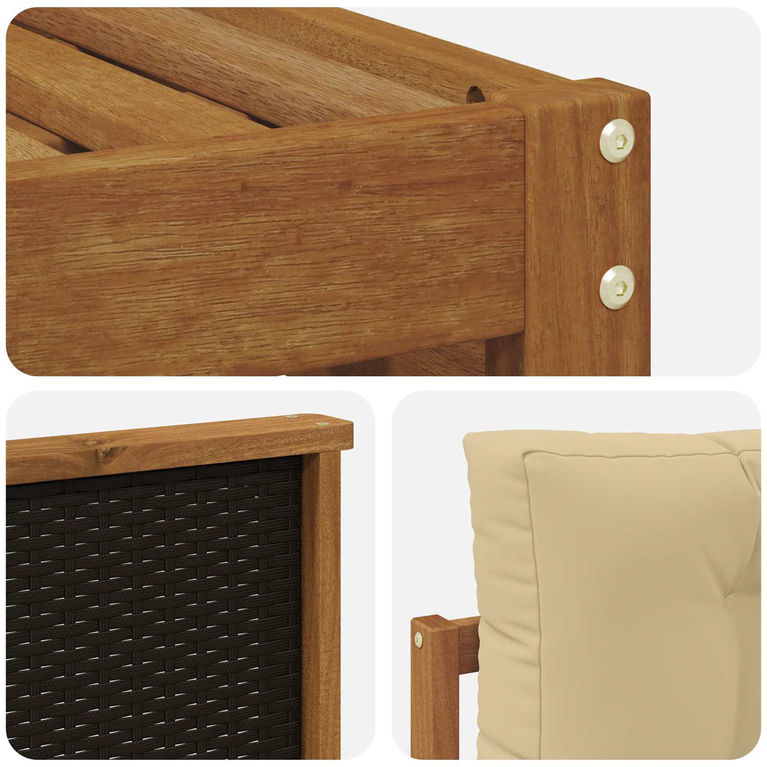 Sofasæt med pude 11 pcs Massivt Akacietræ