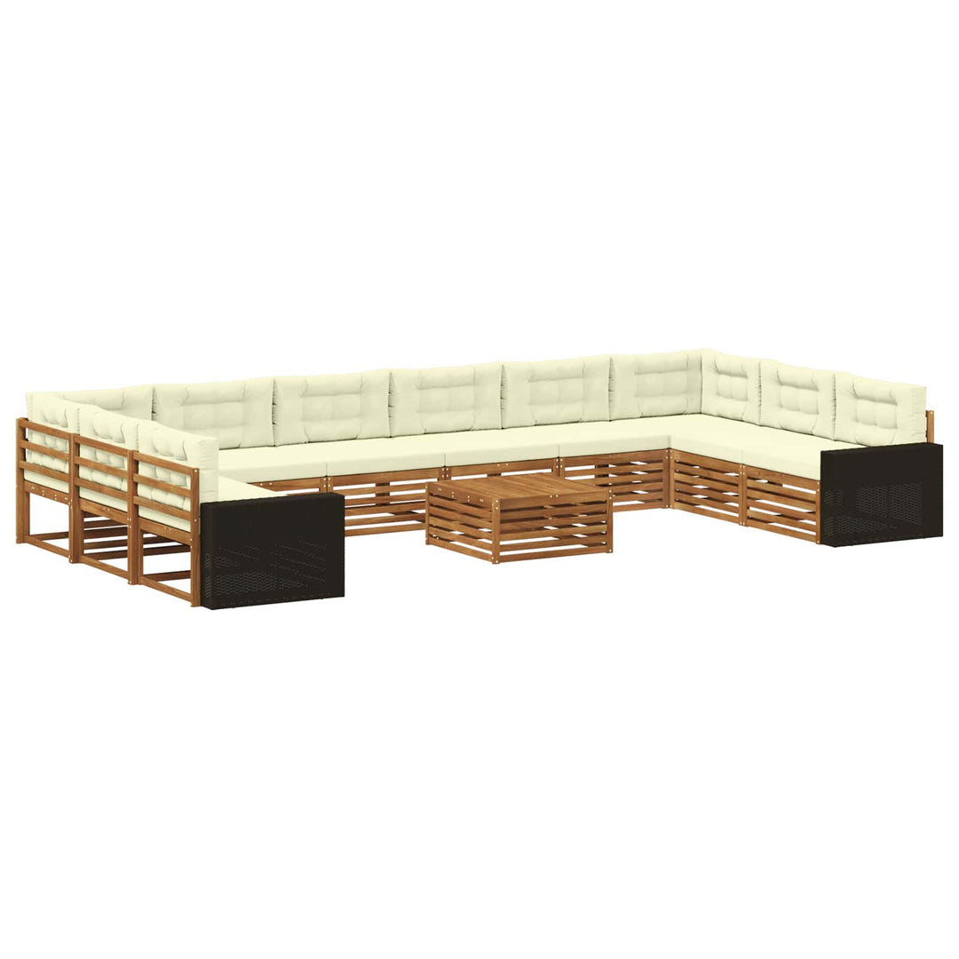 Sofasæt med pude 11 pcs Massivt Akacietræ