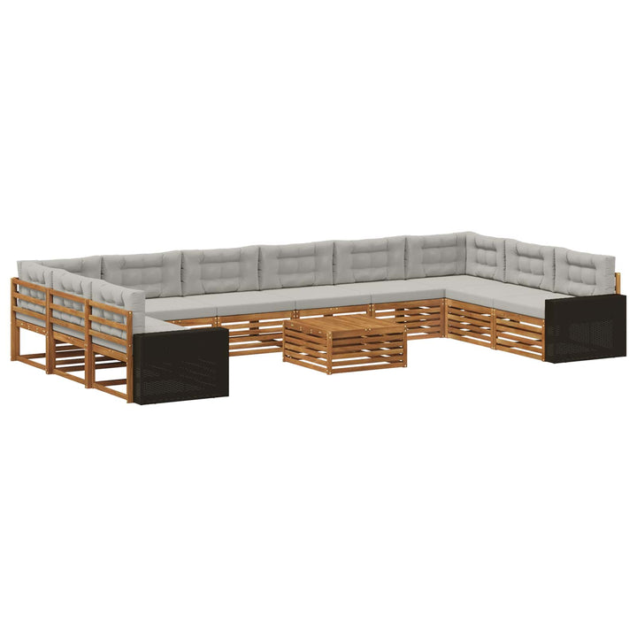 Sofasæt med pude 11 pcs Massivt Akacietræ