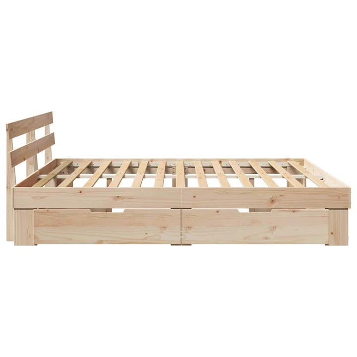 Sengestel med hovedgærde Brun 180 x 200 cm Massiv fyrretræ